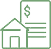House and contract icon representing paying off your mortgage