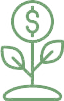 Growing money icon